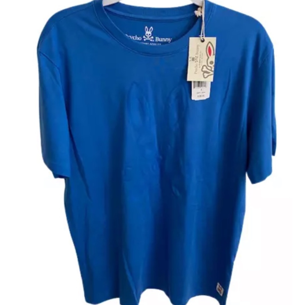 Psycho Bunny by Robert Godley Solid Blue Round Neck T-Shirt NWT